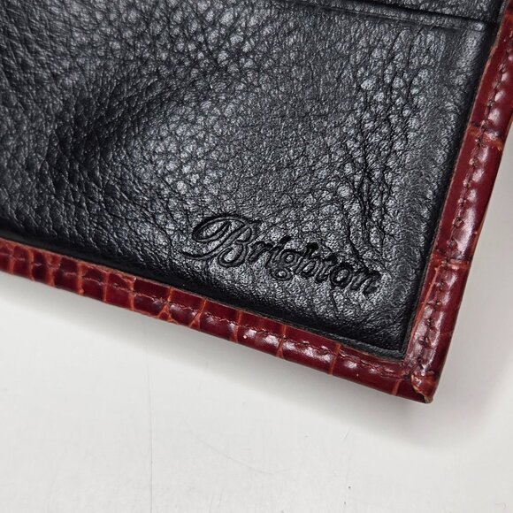 Brighton Ladybug Croc Embossed Leather Two Tone Bifold Wallet - Picture 9 of 9